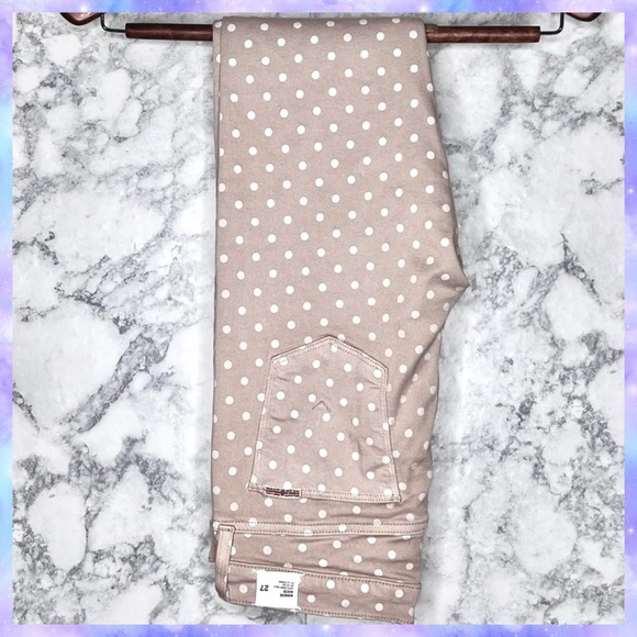 Hudson Jeans Denim - ⭐️ Hudson Polka Dot Nico Skinny Jeans Women’s 27 Taupe White USA Made